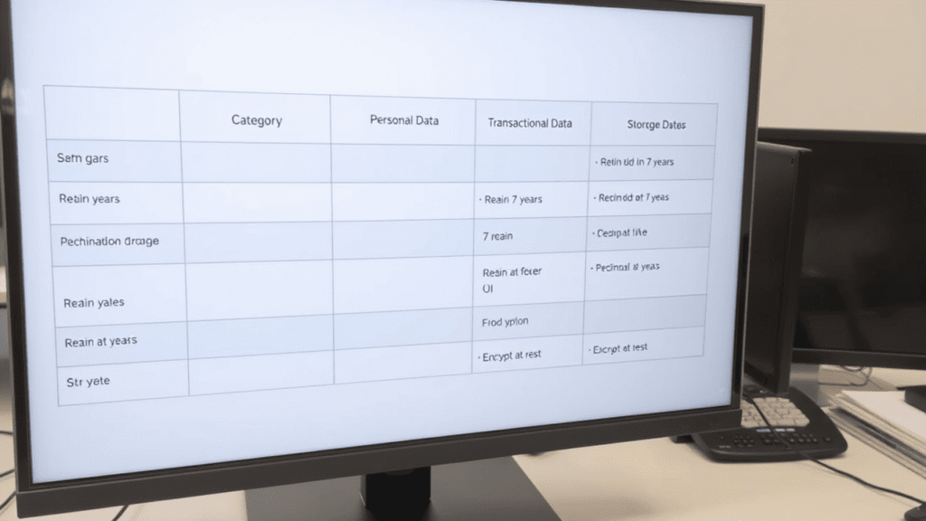 🗂 Suggested visual: A table like the one above mapping data categories to storage rules.