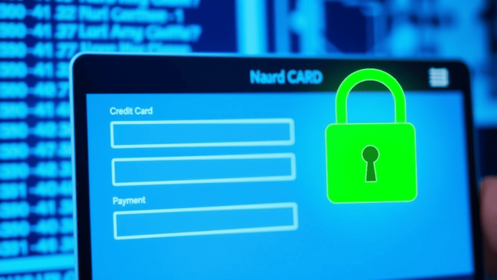 Insert an image of a digital payment screen with a secure padlock symbol overlay, illustrating transaction safety.

