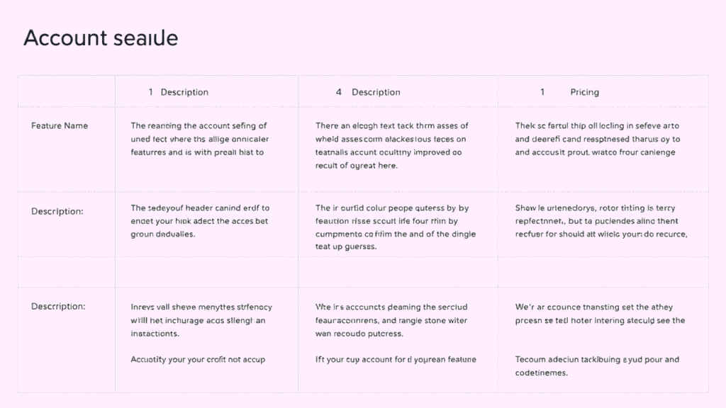[Insert a simple table comparing account features]