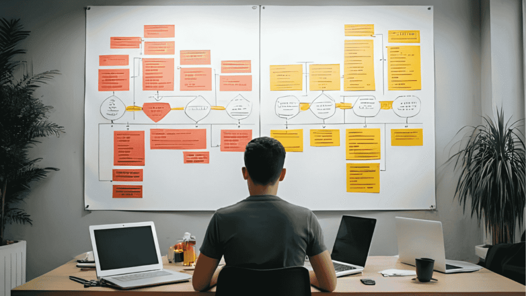 Visual: Draw a flowchart showing success vs. failure paths.
