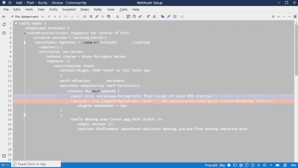  Insert code block showing webhook setup and basic error handling.