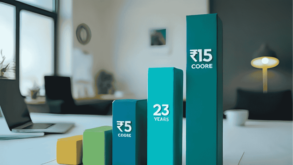 💼 Suggested visual: Bar graph showing growth from ₹15 crore to ₹25 crore over 3 years.